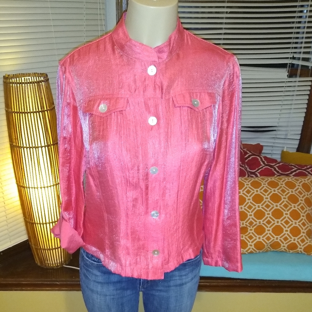 Ruby Red pink shiny shirt